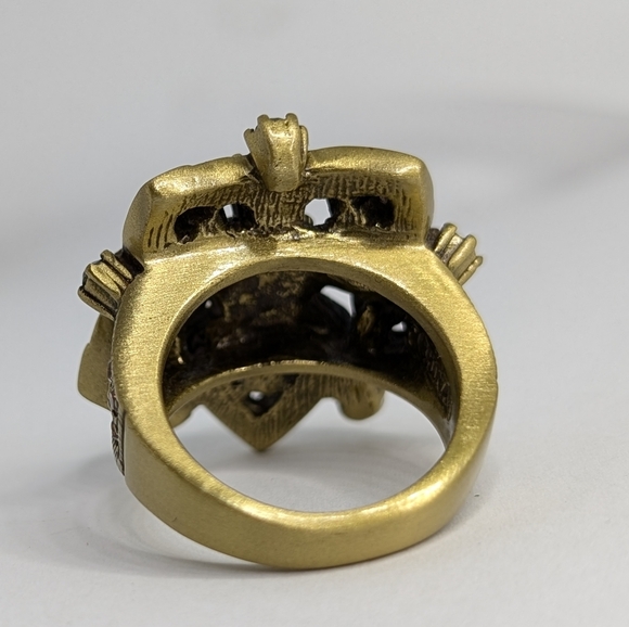 Heidi Daus Amber Ring Multi Stone Crystal Flower Statement  Size 7 1/2 - Picture 6 of 10